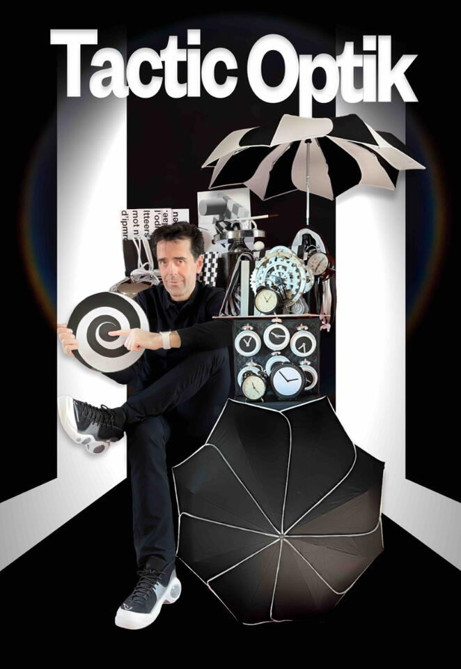 Affiche colorée d’un spectacle de magie et d’illusions d’optique pour seniors et ccas.